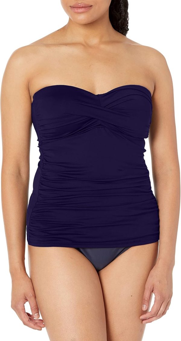 Anne Cole Live in Color Twist Front Bandeau Tankini Top